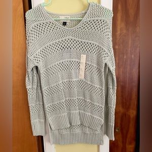 Mint Open-Knit Sweater